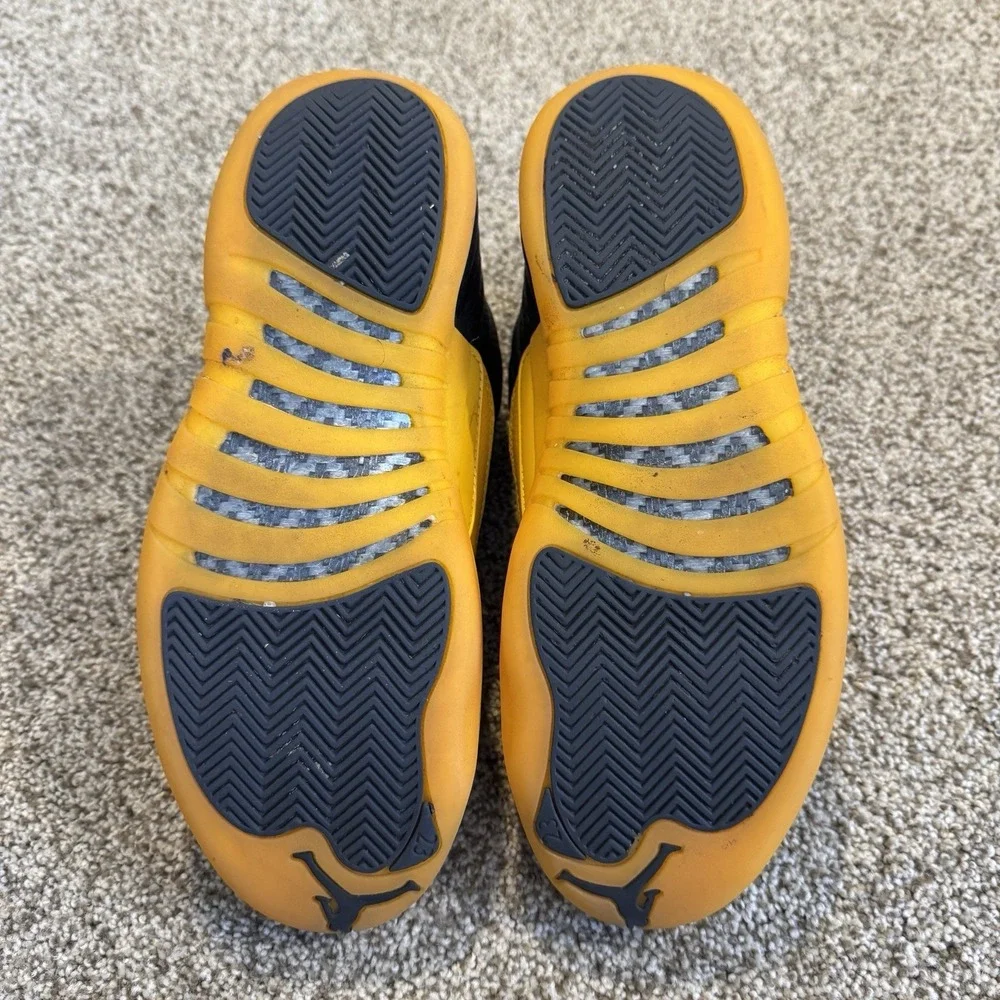 Nike Air Jordan 12 Retro Men Sz 7 Black University Gold Yellow Shoes